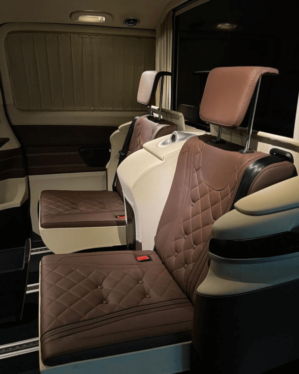 Custom retractable seats for Mercedes Metris